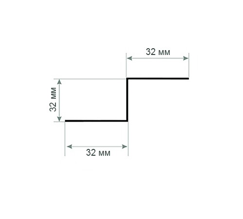 Z-образный профиль перфорированный К241 62x32x3000-2,5 мм, оцинкованный
