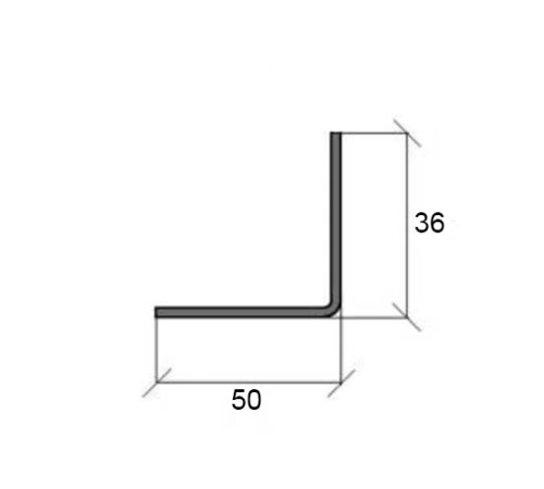 L-образный профиль перфорированный К237 50x36x2000-1,5 мм, горячеоцинкованный