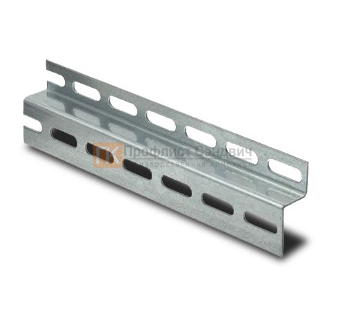 Z-образный профиль перфорированный К239 97x40x2000-2,5 мм, горячеоцинкованный