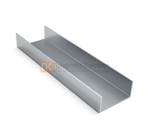 U-образный профиль 100x55x3000-0,7 мм, оцинкованный