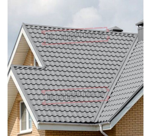 Металлочерепица Кредо RAL7004 Satin-0,5 Металлочерепица Кредо RAL7004 Satin-0,5