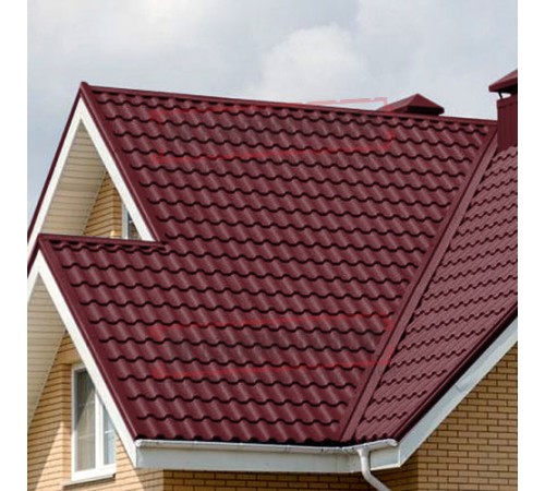 Металлочерепица Кредо RAL3005 Velur-0,5 Металлочерепица Кредо RAL3005 Velur-0,5