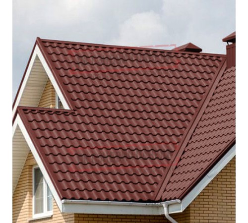 Металлочерепица Кредо RAL3009 Velur-0,5 Металлочерепица Кредо RAL3009 Velur-0,5