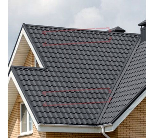 Металлочерепица Кредо RAL7024 Satin Мatt-0,5