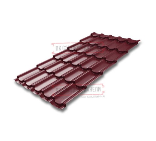 Металлочерепица Квинта плюс RAL3005 Quarzit lite-0.5