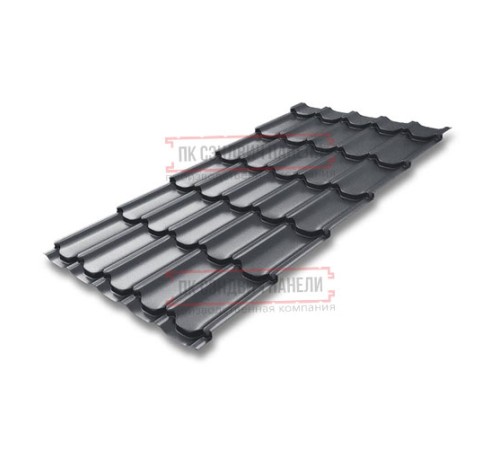 Металлочерепица Квинта плюс RAL7024 Satin-0.5