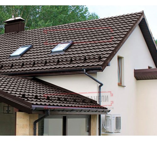 Металлочерепица Квинта плюс 3D RAL8017 Полиэстер-0,45