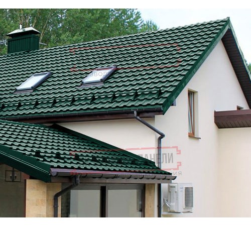 Металлочерепица Квинта плюс 3D RAL6005 Satin-0,5 Металлочерепица Квинта плюс 3D RAL6005 Satin-0,5