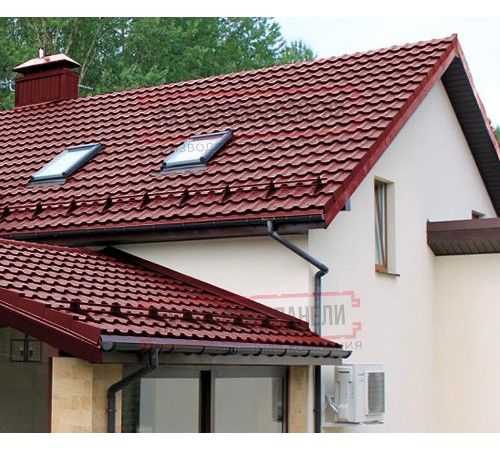 Металлочерепица Квинта плюс 3D RAL3011 Satin-0,5 Металлочерепица Квинта плюс 3D RAL3011 Satin-0,5