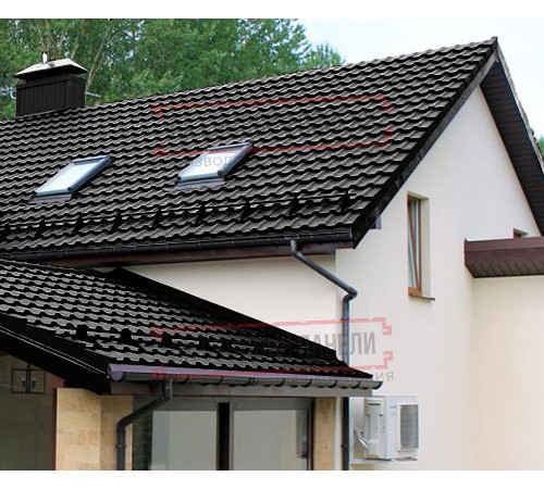 Металлочерепица Квинта плюс 3D RAL9005 Drap-0,45 Металлочерепица Квинта плюс 3D RAL9005 Drap-0,45