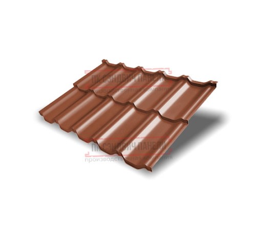 Металлочерепица модульная Квинта Uno 3D RAL8004 Satin-0,5 Металлочерепица модульная Квинта Uno 3D RAL8004 Satin-0,5