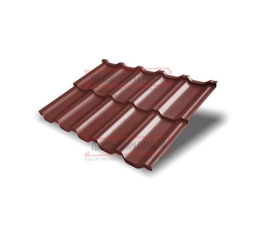 Металлочерепица модульная Квинта Uno 3D RAL3009 Satin-0,5 Металлочерепица модульная Квинта Uno 3D RAL3009 Satin-0,5