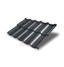 Металлочерепица модульная Квинта Uno 3D RAL7016 Drap-0,45