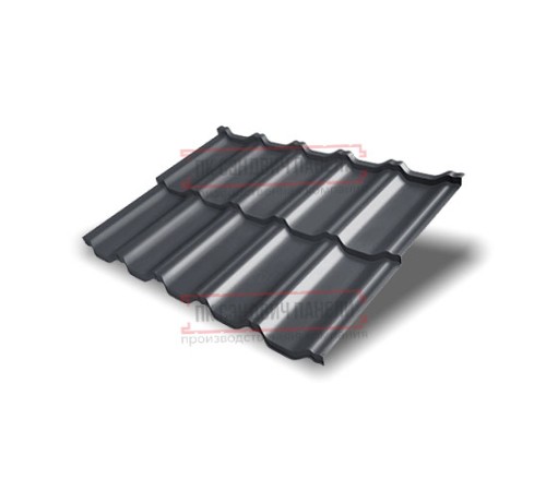 Металлочерепица модульная Квинта Uno 3D RAL7024 Drap-0,45 Металлочерепица модульная Квинта Uno 3D RAL7024 Drap-0,45