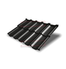 Металлочерепица модульная Квинта Uno 3D RAL9005 Satin Мatt-0,5
