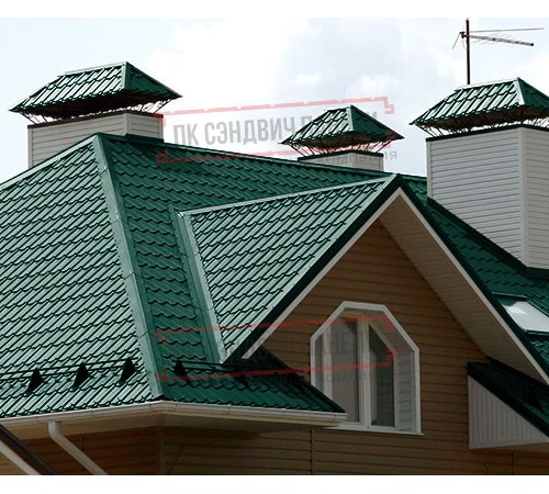 Металлочерепица Макси RAL6005 Viking E-0.5 Металлочерепица Макси RAL6005 Viking E-0.5