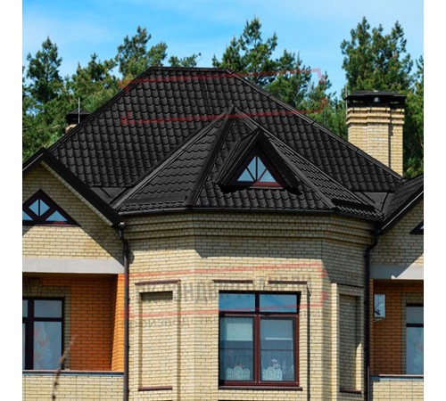 Металлочерепица Модерн RAL9005 Drap-0,45 Металлочерепица Модерн RAL9005 Drap-0,45