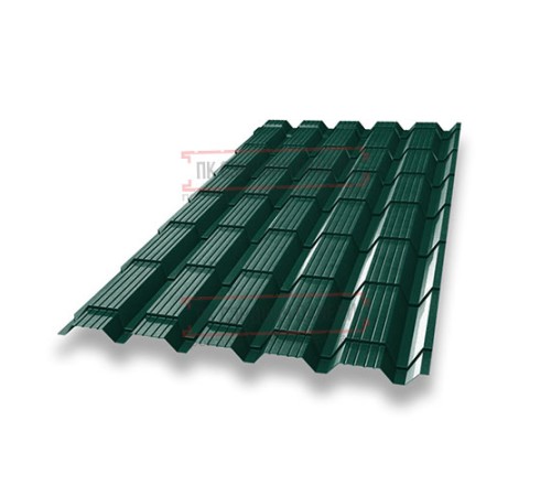 Металлочерепица Квадро профи RAL6005 Quarzit lite-0,5