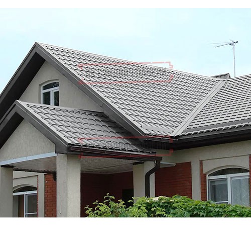 Металлочерепица Монкатта RAL7004 Satin-0,5 Металлочерепица Монкатта RAL7004 Satin-0,5