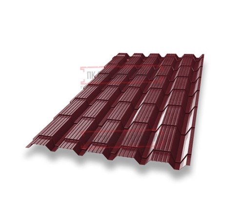 Металлочерепица Квадро профи RAL3005 Satin-0,5