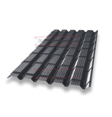 Металлочерепица Квадро профи RAL7024 Velur-0,5