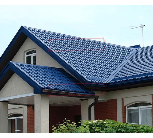 Металлочерепица Монкатта RAL5005 Satin-0,5 Металлочерепица Монкатта RAL5005 Satin-0,5