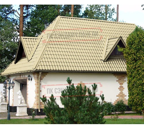 Металлочерепица Ламонтерра X RAL1014 Полиэстер-0.45 Металлочерепица Ламонтерра X RAL1014 Полиэстер-0.45