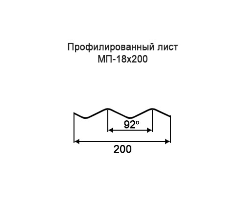 Профнастил МП18 окрашенный с нестандартной шириной 0,2 м толщина 0,5