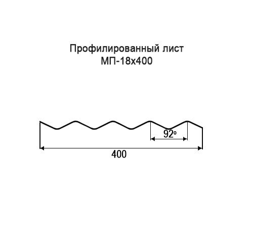 Профнастил МП18 окрашенный с нестандартной шириной 0,4 м толщина 0,65