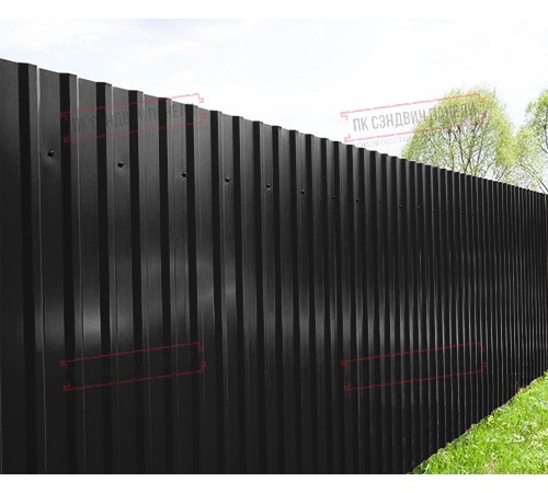 Профилированный лист МП20х1100 Viking RAL-9005-0.45 Профилированный лист МП20х1100 Viking RAL-9005-0.45