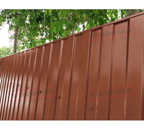 Профилированный лист МП10х1100 Norman RAL8004-0.5 Профилированный лист МП10х1100 Norman RAL8004-0.5