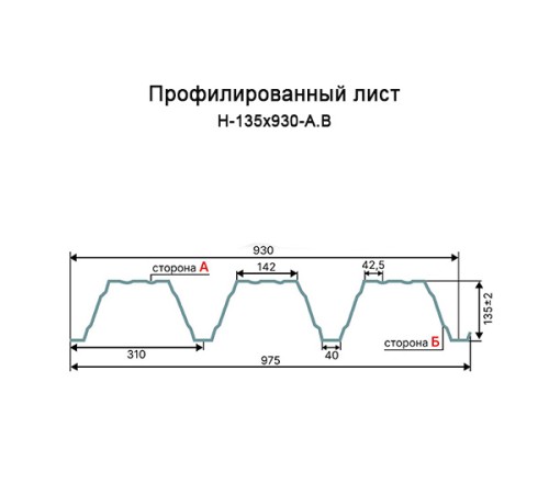 Профнастил Н135-930 Оцинкованный-2.0 Профнастил Н135-930 Оцинкованный-2.0