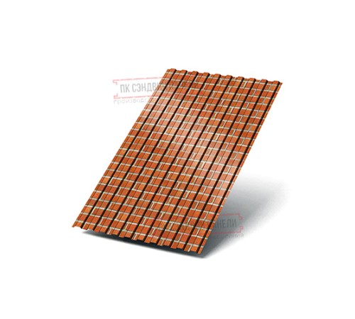 Профилированный лист С8х1150 ECOSTEEL-Кирпич-0.5. Профилированный лист С8х1150 ECOSTEEL-Кирпич-0.5.