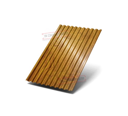 Профилированный лист C21х1000 ECOSTEEL_T-ЗолотойДуб-0.5 Профилированный лист C21х1000 ECOSTEEL_T-ЗолотойДуб-0.5