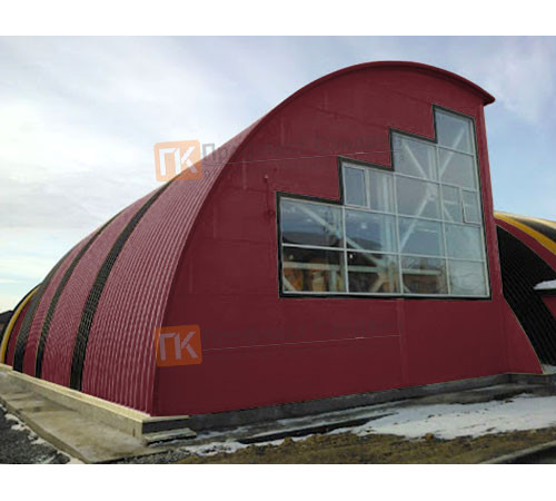 Сэндвич-панели арочные с пенополистиролом, ширина 1200 мм, толщина 30 мм, 0.5/0.5, RAL3005