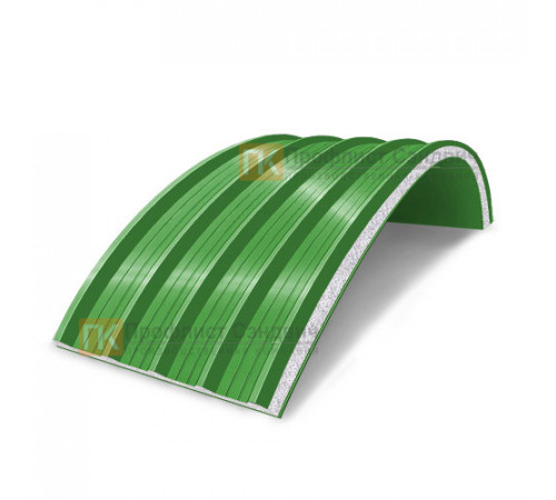 Сэндвич-панели арочные с пенополистиролом, ширина 1000 мм, толщина 10 мм, 0.5/0.5, RAL6018