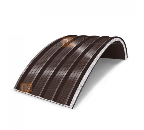 Сэндвич-панели арочные с пенополистиролом, ширина 1200 мм, толщина 40 мм, 0.5/0.5, RAL8017