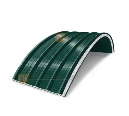 Сэндвич-панели арочные с пенополистиролом, ширина 1000 мм, толщина 30 мм, 0.5/0.5, RAL6005