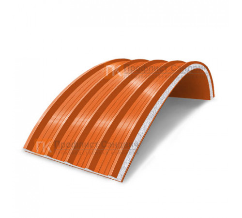 Сэндвич-панели арочные с пенополистиролом, ширина 1200 мм, толщина 20 мм, 0.5/0.5, RAL2004
