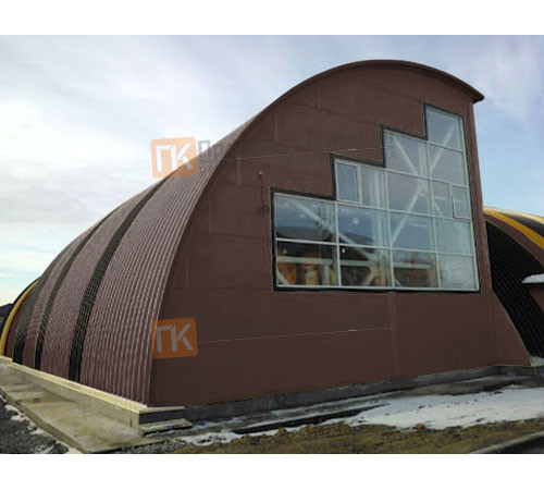 Сэндвич-панели арочные с пенополистиролом, ширина 1000 мм, толщина 10 мм, 0.5/0.5, RAL8017