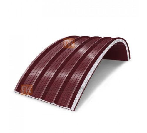 Сэндвич-панели арочные с пенополистиролом, ширина 1200 мм, толщина 20 мм, 0.5/0.5, RAL3005