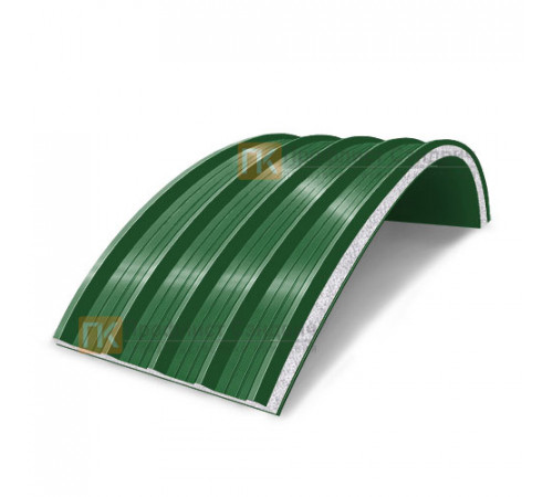 Сэндвич-панели арочные с пенополистиролом, ширина 1200 мм, толщина 40 мм, 0.5/0.5, RAL6002