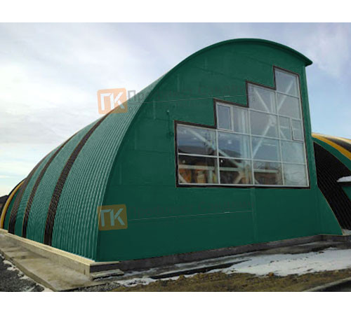 Сэндвич-панели арочные с пенополиизоциануратом, ширина 1200 мм, толщина 30 мм, 0.5/0.5, RAL6005