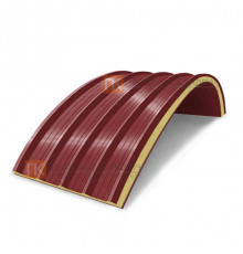 Сэндвич-панели арочные с пенополиизоциануратом, ширина 1000 мм, толщина 10 мм, 0.5/0.5, RAL3011