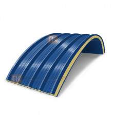 Сэндвич-панели арочные с пенополиуретаном, ширина 1000 мм, толщина 20 мм, 0.5/0.5, RAL5005