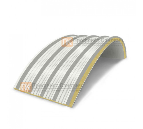Сэндвич-панели арочные с пенополиуретаном, ширина 1000 мм, толщина 20 мм, 0.5/0.5, RAL9003