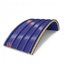 Сэндвич-панели арочные с пенополиизоциануратом, ширина 1000 мм, толщина 10 мм, 0.5/0.5, RAL5002