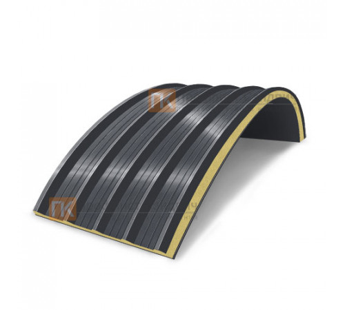 Сэндвич-панели арочные с пенополиизоциануратом, ширина 1000 мм, толщина 30 мм, 0.5/0.5, RAL7024