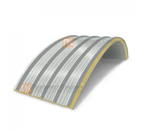 Сэндвич-панели арочные с пенополиизоциануратом, ширина 1200 мм, толщина 20 мм, 0.5/0.5, RAL7035