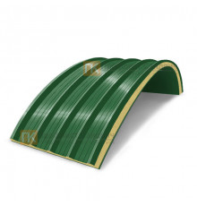 Сэндвич-панели арочные с пенополиизоциануратом, ширина 1000 мм, толщина 10 мм, 0.5/0.5, RAL6002